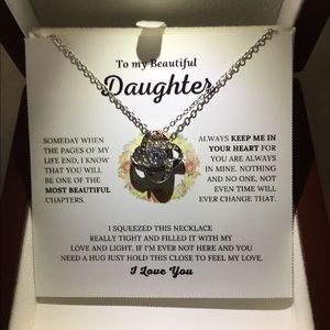 My Beautiful Daughter Love Knot Necklace in Lighted Box